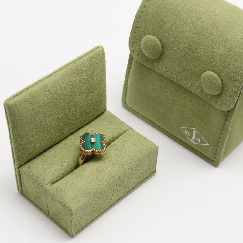 Van Cleef & Arpels 孔雀石18K金四葉草戒指 - Vintage Alhambra-0