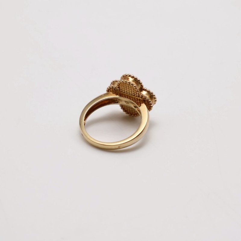 Van Cleef & Arpels 孔雀石18K金四葉草戒指 - Vintage Alhambra-6