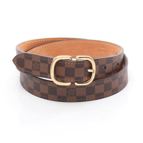 LOUIS VUITTON Ceinture 迷你腰帶 M9744 Damier 帆布 PVC 棕色 Ebene 二手女士