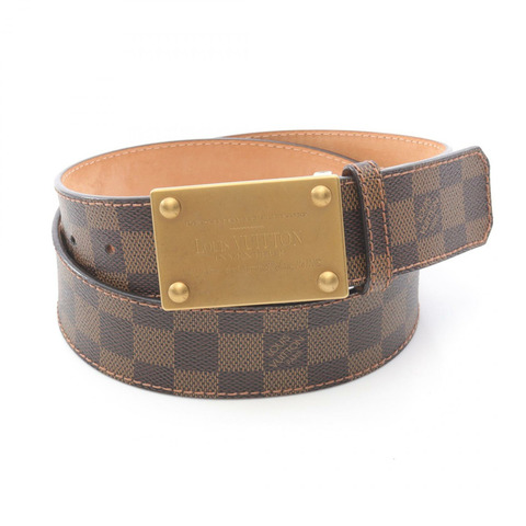 路易威登 Ceinture Avantur 皮帶 Damier 帆布 PVC 棕色 Ebene 二手男款 GHW