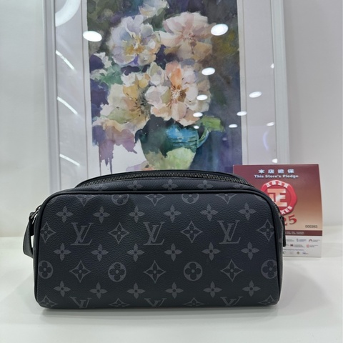 Lv 路易威登 黑老花洗漱包 男女同款 芯片款