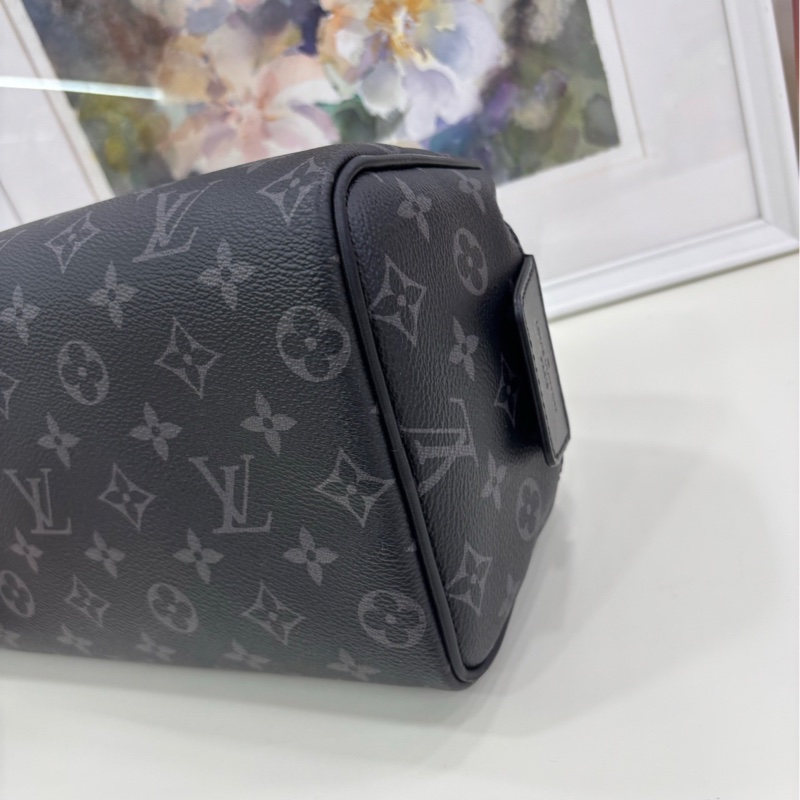 Lv 路易威登 黑老花洗漱包 男女同款 芯片款-7
