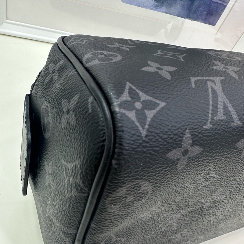 Lv 路易威登 黑老花洗漱包 男女同款 芯片款-9