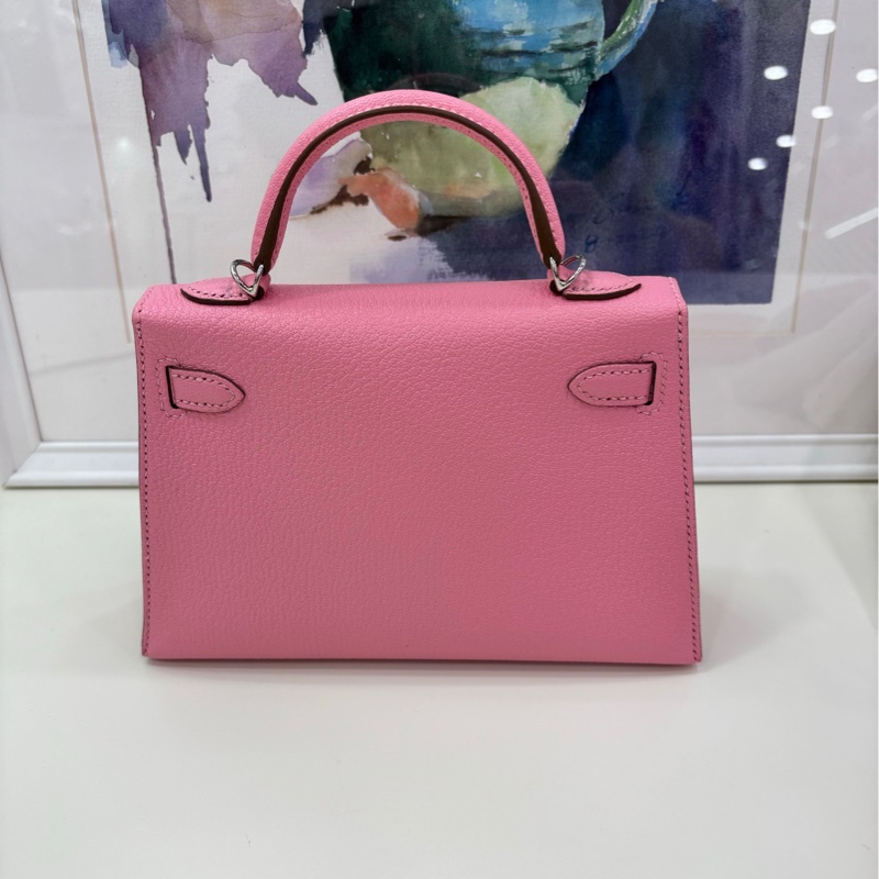 Hermes MiniKelly二代1Q彩纸粉/奶昔粉 山羊皮銀扣 最粉嫩的一隻Y刻大全套-2