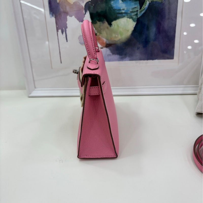 Hermes MiniKelly二代1Q彩纸粉/奶昔粉 山羊皮銀扣 最粉嫩的一隻Y刻大全套-4