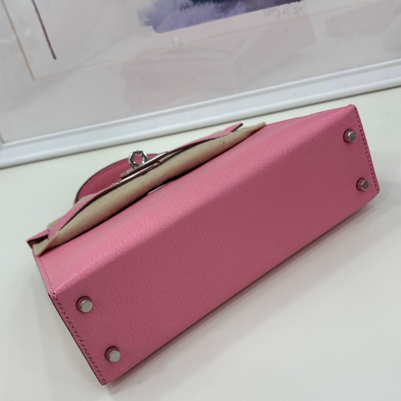 Hermes MiniKelly二代1Q彩纸粉/奶昔粉 山羊皮銀扣 最粉嫩的一隻Y刻大全套-5