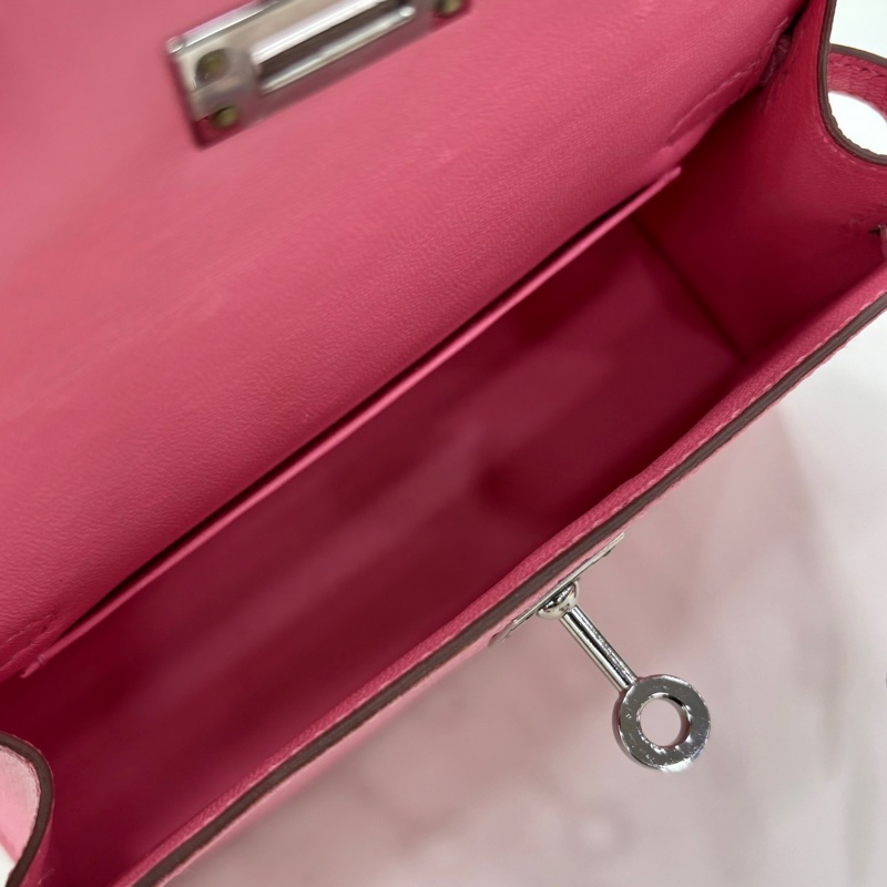 Hermes MiniKelly二代1Q彩纸粉/奶昔粉 山羊皮銀扣 最粉嫩的一隻Y刻大全套-7