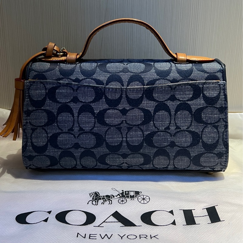 Coach Kleo經典單寧手提肩背兩用包-6