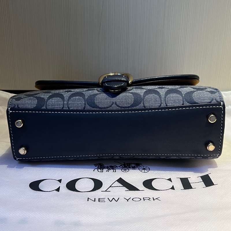 Coach Kleo經典單寧手提肩背兩用包-7