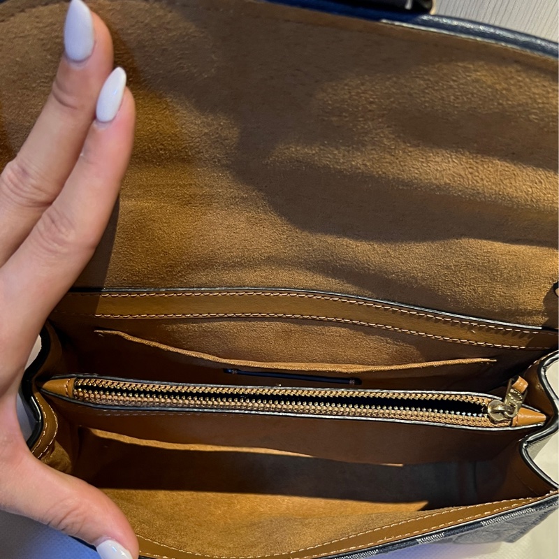 Coach Kleo經典單寧手提肩背兩用包-8