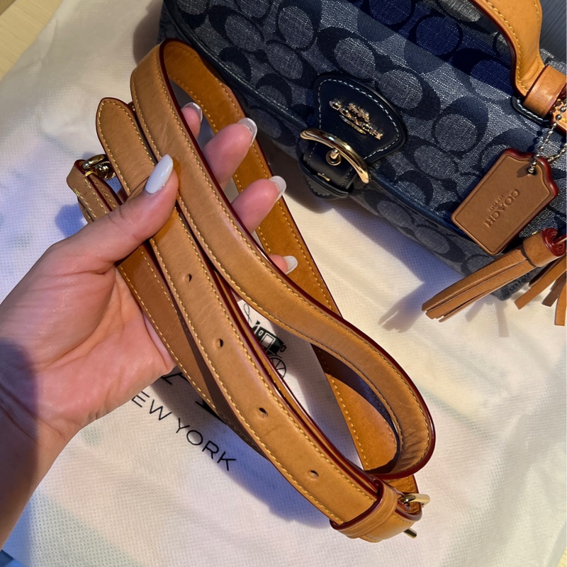 Coach Kleo經典單寧手提肩背兩用包-16