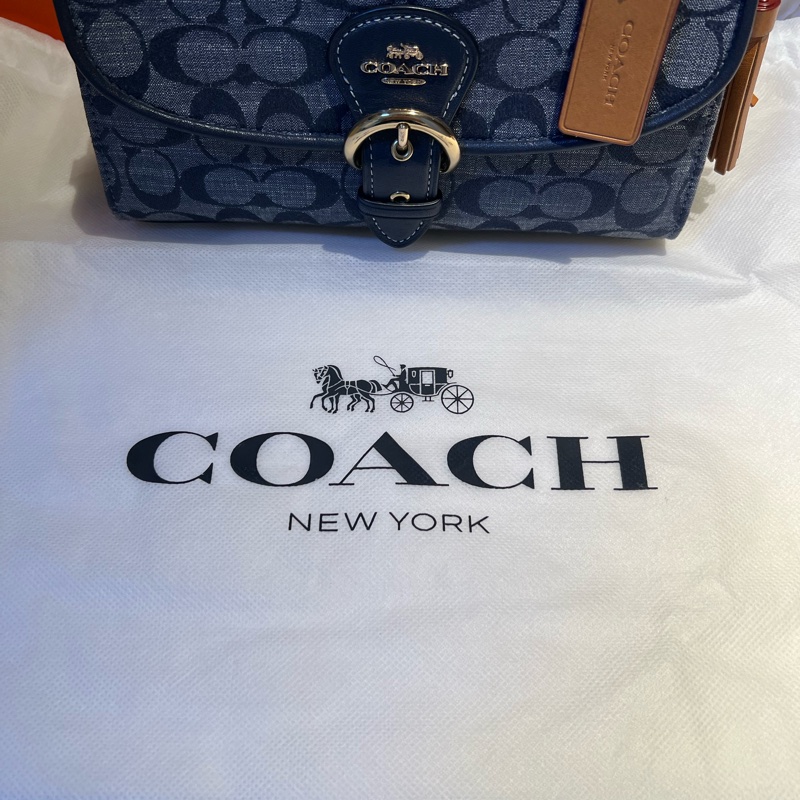 Coach Kleo經典單寧手提肩背兩用包-17