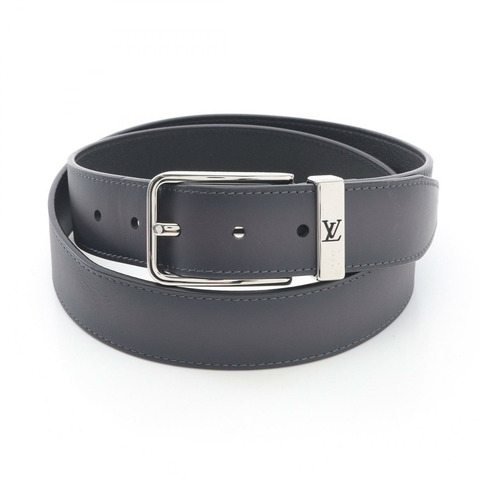 LOUIS VUITTON Ceinture Pont Neuf 腰帶 M0094 皮革 灰色 二手 男士 SHW