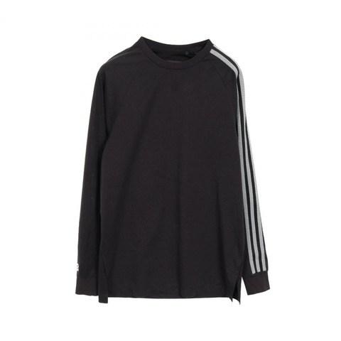 Y-3 三條紋 T 卹 16C001 棉質聚酯黑色二手男款