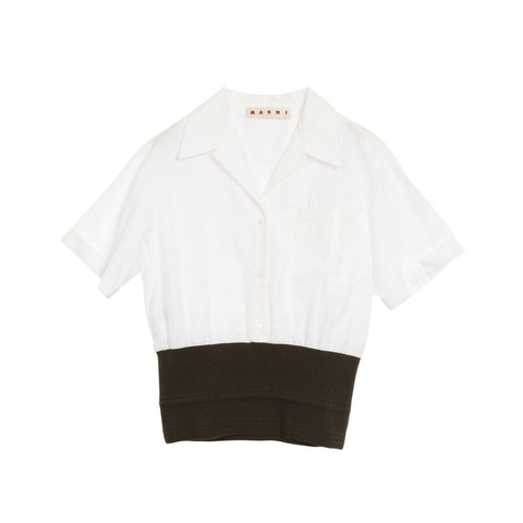 MARNI 襯衫 CAMA0286L0TCW64 棉 白色 卡其色 二手 女裝
