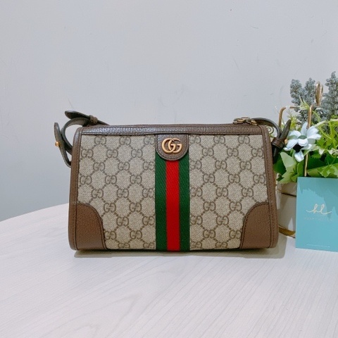 TK1738 GUCCI 古馳經典GG花紋拉鍊肩帶包包OPHIDIA GG CANVAS CROSSBODY BAG