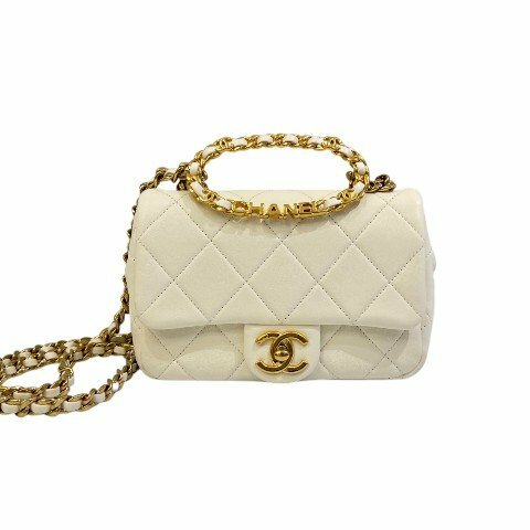 CHANEL  白羊皮金鍊把手MINI COCO AS3723