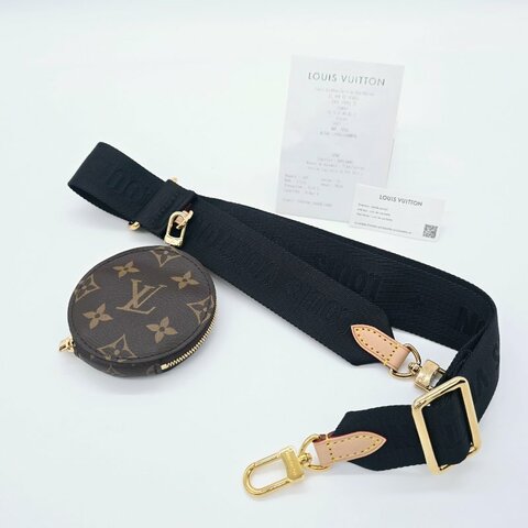 LOUIS VUITTON 老花小圓餅肩帶 J02487 Bandoulière