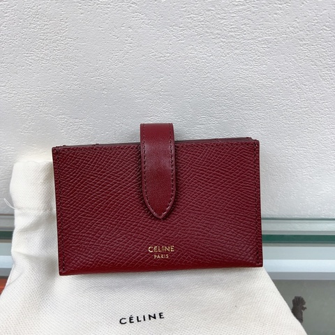 閒置 Celine 酒紅色卡夾/短夾