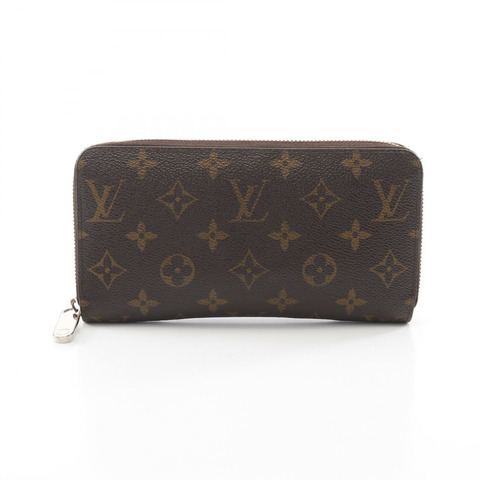 LOUIS VUITTON Zippy 長皮夾 M60017 Monogram 帆布棕色二手男女通用 LV