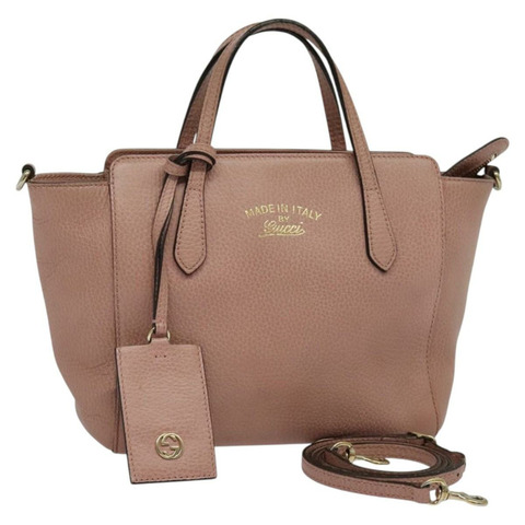 GUCCI 手提包 皮革 2 向 粉紅金色 368827 正品 125758