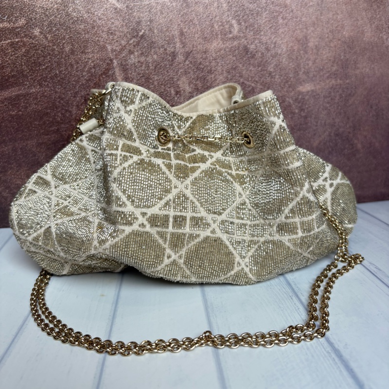 Dior Dream 珠飾抽繩水桶包 金色-2