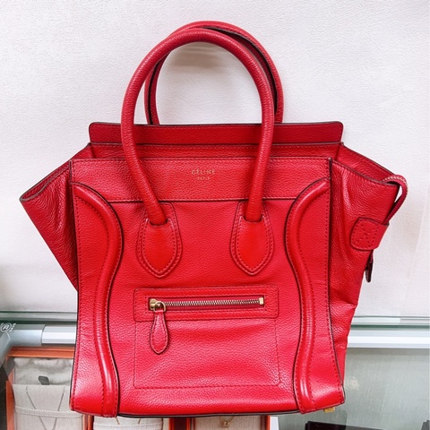 Celine luggage micro 紅色笑臉包