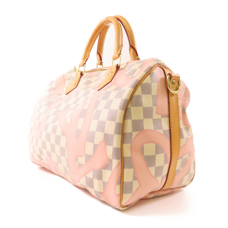 LOUIS VUITTON Damier Azur Tahitien Speedy Bandouliere 30金扣手挽肩背兩用袋-2