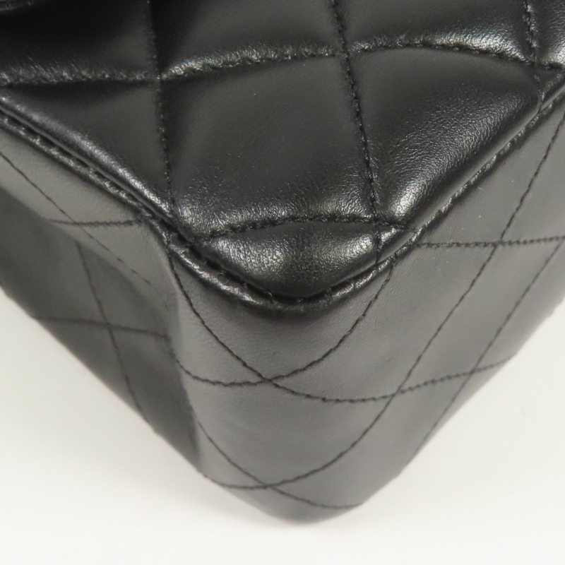 CHANEL 羊皮皮革Classic 25金扣鏈帶肩背袋-10