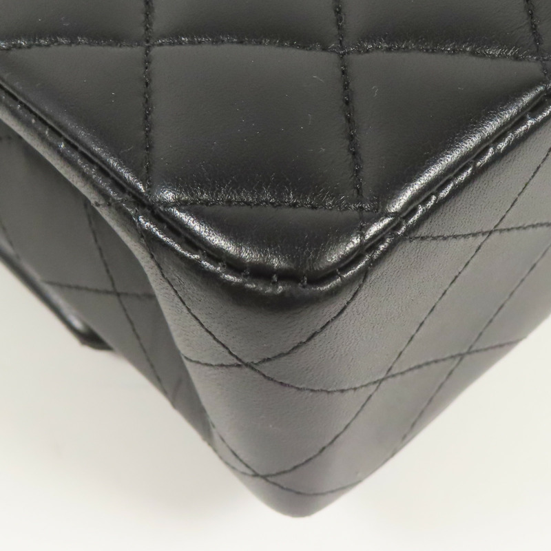 CHANEL 羊皮皮革Classic 25金扣鏈帶肩背袋-12