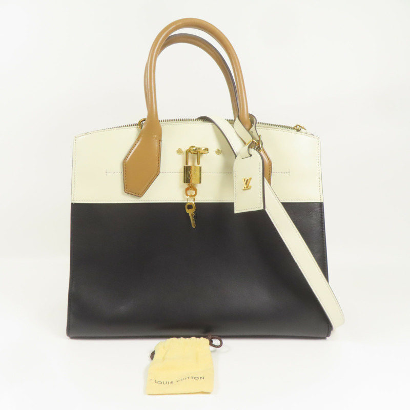 LOUIS VUITTON 牛皮皮革City Steamer金扣手挽肩背兩用袋-13