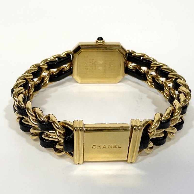 CHANEL 金色皮穿鍊首映錶 XL碼-4