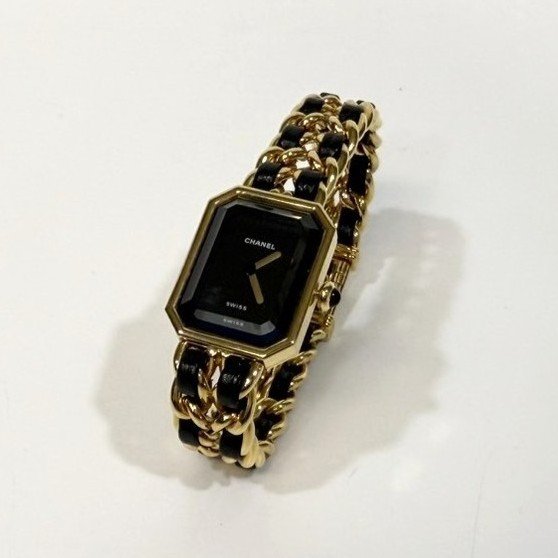 CHANEL 金色皮穿鍊vintage首映錶 L碼-0