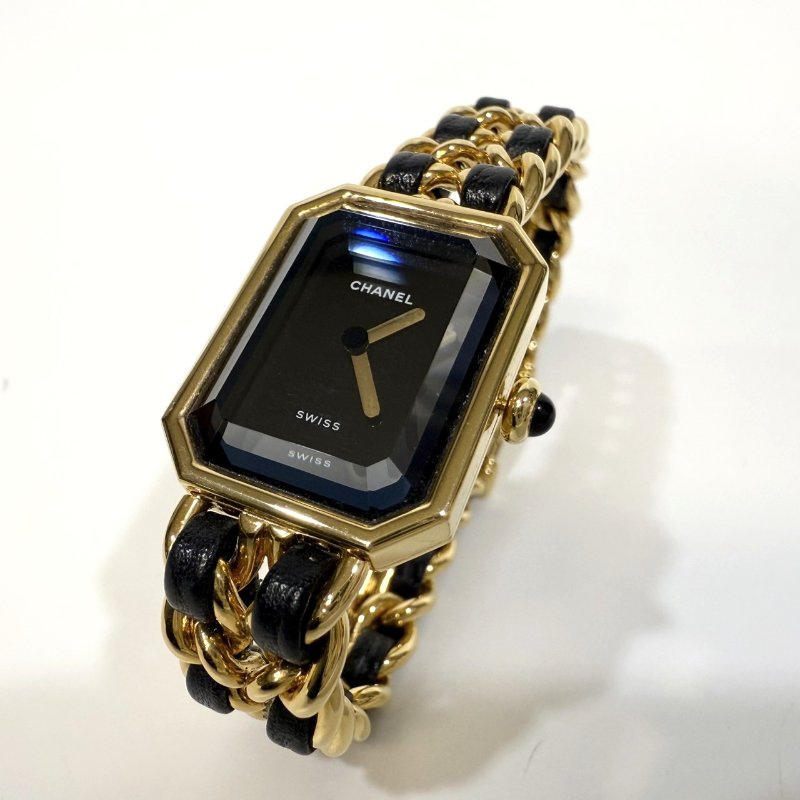 CHANEL 金色皮穿鍊vintage首映錶 L碼-1