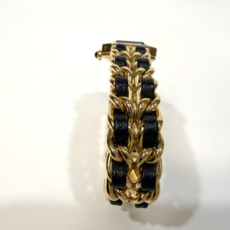 CHANEL 金色皮穿鍊vintage首映錶 L碼-2