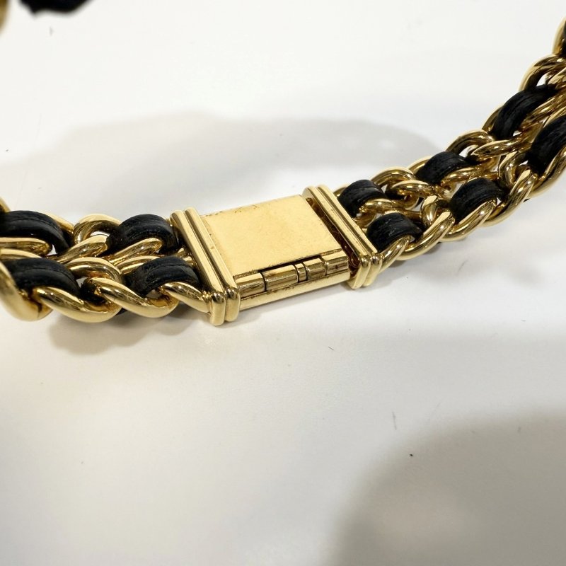 CHANEL 金色皮穿鍊vintage首映錶 L碼-4