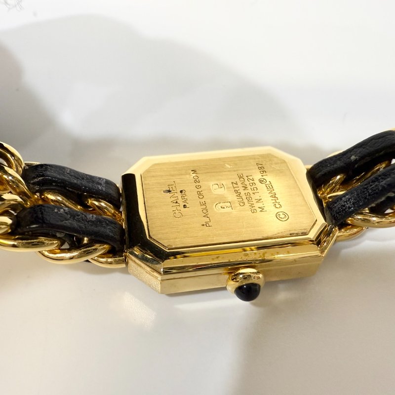 CHANEL 金色皮穿鍊vintage首映錶 L碼-6