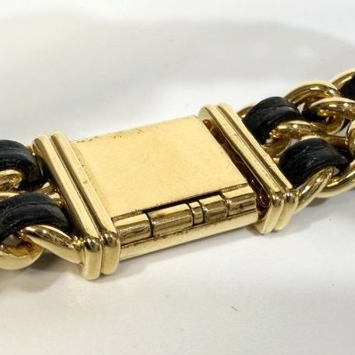 CHANEL 金色皮穿鍊vintage首映錶 L碼-10