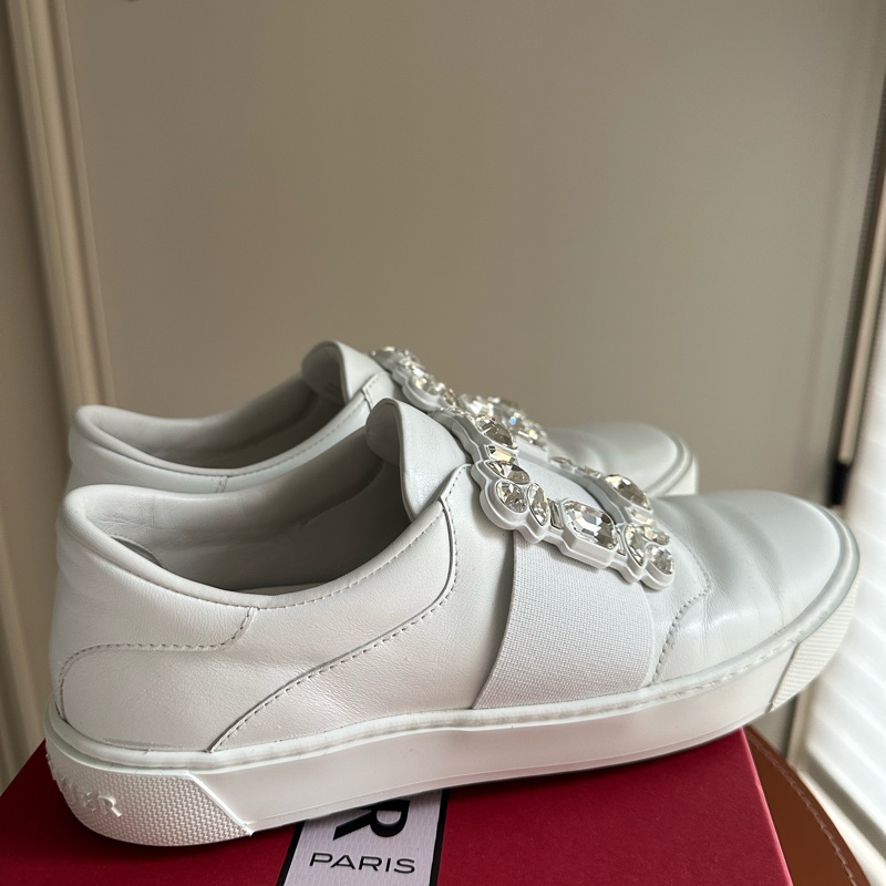 Roger Vivier 鑽扣皮革運動鞋-1