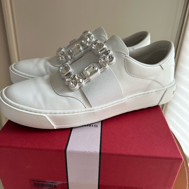 Roger Vivier 鑽扣皮革運動鞋-2