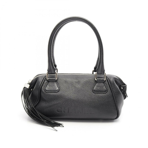 CHANEL 手提包，小牛皮（牛皮），女士，黑色