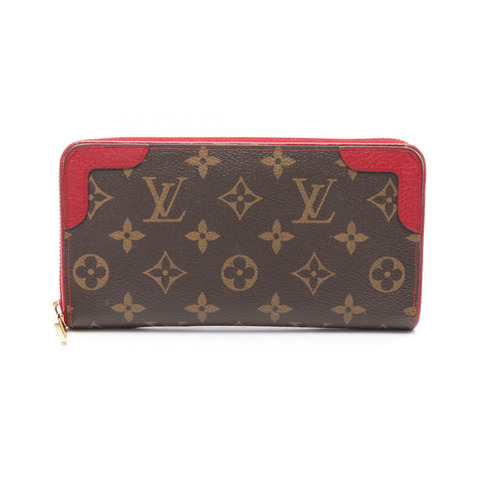 LOUIS VUITTON Zippy 錢包 Retiro M61854 Monogram 帆布 棕色 紅色 櫻桃紅 二手
