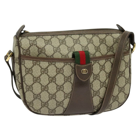 GUCCI GG Supreme Web Sherry Line 包款 PVC 米金色 001 123 6177 正品 125752