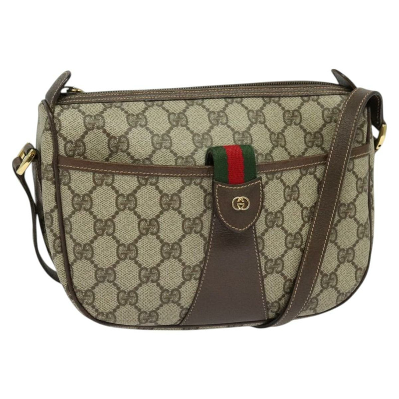 【日本直送】GUCCI GG Supreme 織帶雪莉線包 PVC 米金色 001 123 6177 正品 125752-0