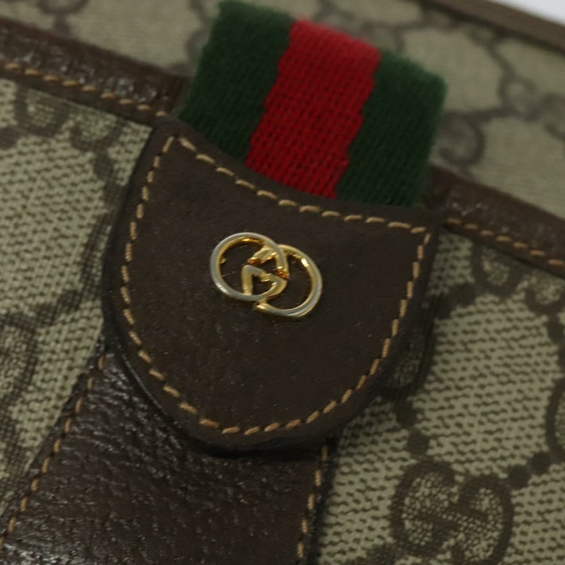 【日本直送】GUCCI GG Supreme 織帶雪莉線包 PVC 米金色 001 123 6177 正品 125752-16
