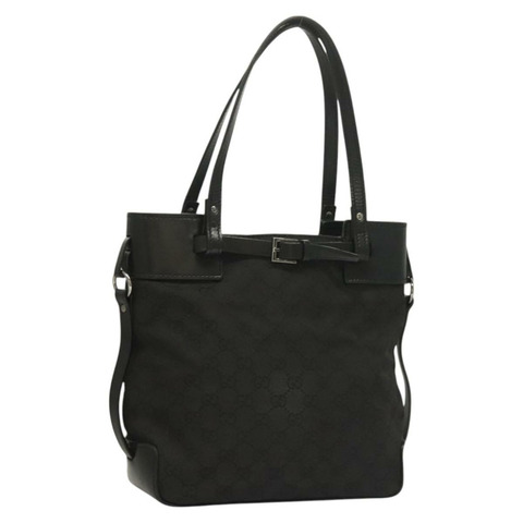 GUCCI GG 帆布手提包 黑銀 107757 正品 126939