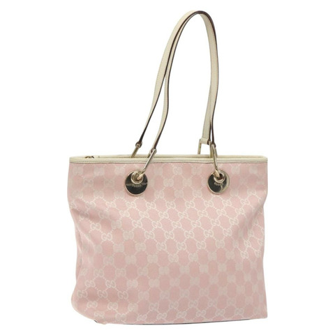 GUCCI GG 帆布托特包 粉紅金色 139552 正品 BA3176