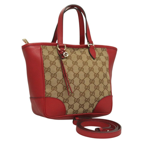 GUCCI GG 帆布手提包 2 款可選 紅色 米色 449241 正品 127881V