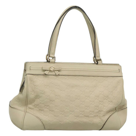 GUCCI GG 帆布 Guccissima 漂亮托特包皮革米色金色 257063 正品 129430