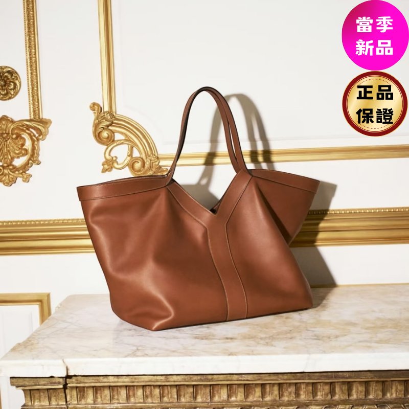 🛫早秋當季新品🛬Saint Laurent 820672 Y字大款柔軟皮革托特包 磚紅色-0